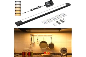 WOBANE Unterbauleuchte küche LED Dimmbar,5 Lichtfarben,60cm Heller LED Lichtleiste mit Berührungsloser Sensor,LED küchenbeleuchtung unterbau,Unterschrank Beleuchtung für Regale,Werkbank,Schwarz