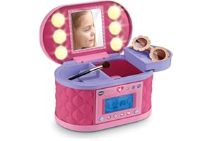 VTech - Maletín Secreto de Maquillaje, Joyero Interactivo, Código Personal, Espejo, Juguete niños +5 años, Pantalla LCD, Actividades mágicas, Bluetooth, Radio, Versión ESP
