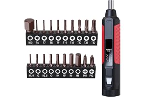 CCLIFE Vridmomentskruvmejsel 1/4 tum 1–8 Nm visningsfönster 20 bitar 25 mm
