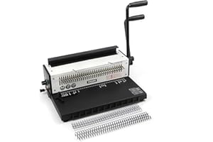 RAYSON TD-1500B34R Relieuse spirale métallique, Reliure 34 trous, Capacité de perforation de 15 feuilles, Relier 130 feuilles, Pas de 3:1, A4