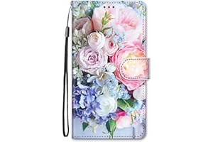 Nodigo-EU Cuero Funda para Honor X6 / Honor X8 5G / Honor 70 Lite Antigolpes Libro Billetera Magnetica Flip Silicona Dibujos Animal Motivo 360 Carcasa Case Bumper Kawaii Resistente Cover - Flor