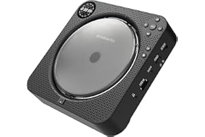 OAKCASTLE Lecteur CD Portable Mural avec Bluetooth et Haut-parleurs | Lecteur CD avec jusqu'à 12 Heures de Lecture | Petit Lecteur CD avec télécommande, Support, USB, AUX et Radio FM | Château de chêne CD150