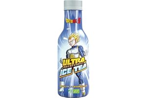 ‎ULTRA ICE TEA ULTRA ICE TEA Bio Eistee – Veganes Schwarzteegetränk mit dem Dragon Ball Charakter Vegeta – Erfrischender Pfirsich-Geschmack – 1 x 500 ml Einweg