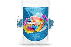 MARBLERS Blue Mica Powder [Marine Pearl] 3oz (85g) | Cosmetic Grade | Epoxy Resin Pigment | Dye | Non-Toxic, Vegan, Cruelty-Free | Lip Gloss, Nails, Body Butter | Bath Bomb, Candle & Soap Making