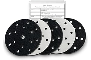 GEOGIEEW 5PCS Almohadilla de Lijado, almohadilla de amortiguador con interfaz de búfer de diámetro suave de 150mm para Almohadilla de Interfaz de Gancho y Bucle para Almohadillas de Lijado (15 holes)