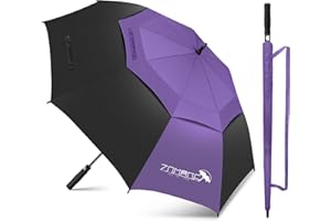 ZOMAKE Golf Umbrella Windproof and Rainproof 68in, Large Umbrella Windproof Strong, Unbreakable Big Golfing Brolly Double Canopy for Men Women (Black)