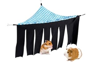 Xinstroe Corner Fleece Forest Hideout for Guinea Pigs, Ferrets, Chinchillas, Hedgehogs, Dwarf Rabbits and Other Small Pets(Light blue)