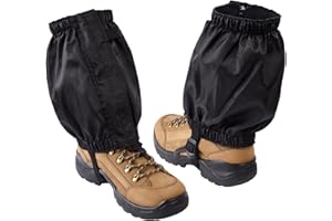 CampTeck U7311 wasserdichte Knöchelgamasche Gamaschen Wandern Kurz - Widerstandsfähig, Winddicht, Leicht, mit Reißverschluss und verstellbarem Riemen - Unisex - Schwarz