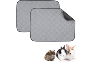 VavoPaw 2PCS 60 x 45cm Coussin Super Absorbant Étanche, Coussinet de Cage Lavable, Tapis Cochon d'Inde Antidérapant, Tapis de Pipi Réutilisable, Tapis Éducateur Doux pour Lapin Chinchilla Hérisson