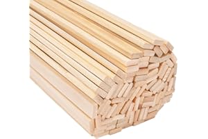 LYTONIX 100 Piezas 20 cm Varillas de Bambú para Manualidades, Cuadrados Palitos de Madera 9x3mm, Madera de Bambú Natural para Proyectos de Manualidades Diy, Maquetas Arquitectónicas y Decoraciones Culinarias