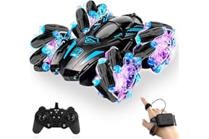 Sheewey Auto Telecomandata, 2,4 Ghz a Doppia Faccia 360° Ruotabile RC Auto, con Il Riconoscimento dei Gesti Orologio RC, può Essere Programmato Automaticamente con un Pulsante per la Dimostrazione