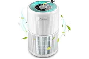 AIRTOK Purificador de Aire, Purificador de Aire Con Esponja de Fragancia, Filtro HEPA Para Alergias, Humo, Caspa De Mascotas y Olores, con Luz nocturna, temporizador, bloqueo para niños, 25dB