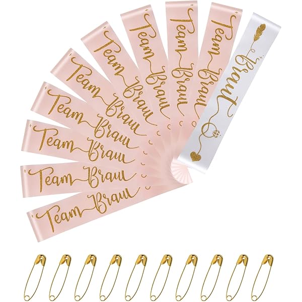 Set 8 Pezzi Per Addio Nubilato | Velo Sposa + Fasce Team Bride | Decorazione In Raso E Tulle - Foto 10