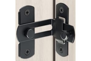 KAFENDA Schiebetürschloss, 90 Grad bewegliche Tür, rechtwinklige Schnalle, Sichtschutzschloss, Schiebetürschloss und Riegelriegel, Nockenschloss (schwarz - 90 Grad)