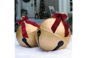 leryveo Bola de Navidad Inflable de Gran tamaño | Bola Gigante de Cascabel Colgante | Adornos de Bolas navideñas de Gran tamaño | Decoraciones de jardín Colgantes de Navidad al Aire Libre