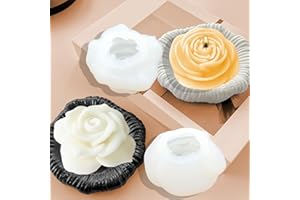 YRIHJIXQ 2pezzi stampi in silicone per fiori, rosa stampi per candele stampo epossidico a fiore
