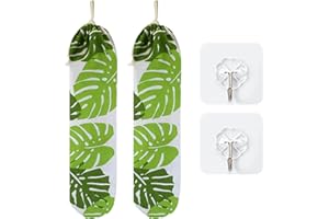 EPCDBBRT 2 Pieces Of Garbage Bag Organizers, 2 Pieces Of Transparent Hooks, Cotton And Linen Grocery Bags, Portable Shopping Bags, Foldable Organizer Bags