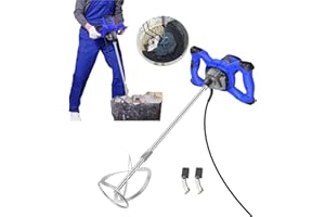 HUINI 2600W Handheld Portable Paddle Mixer Adjustable 6 Speed Stirrer Electric Mix Stirring Tool for Mortar Grouts Paint Cement Plaster Plastering