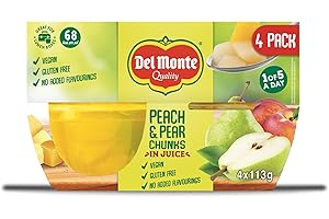 Del Monte Peach & Pear Chunks in Juice Fruit Pot 12 x 113g