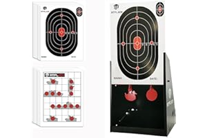 ATFLBOX Trappola per bersagli per Pistola BB da 17.8 x 22.9 cm con bersagli di Carta da 10-20 Pezzi e bersagli da tiro rotanti per Softair, Pistola BB, Fucile