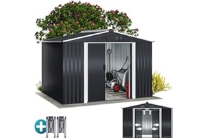 GARDEBRUK® Casetta per Attrezzi da Giardino Capanno in Metallo da Esterno 5m² con Base 260x205x180cm Capannone XXL