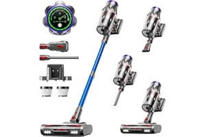 Avalsor Akku Staubsauger 48000Pa/580W/65Min, 1,8L Staubsauger Kabellos mit Staubabstreif-Funktion, Anti-Tangle-Bürste, 8-Fach-Filtration Akkustaubsauger Selbststehend für Teppiche/Tierhaare/Hartböden