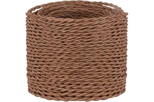 10 Meters / 32.8FT Mahogany Brown Braided Cable, Helunsi 3 Core Electrical Cable, Vintage Braided Flex Cable Twisted Fabric Electrical Wire for DIY Lamps Industrial Pendant Lights Lighting Appliances