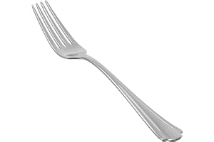 Amazon Basics Stainless Steel Dinner Forks with Scalloped Edge, Dishwasher Safe, Pack of 12, Silver