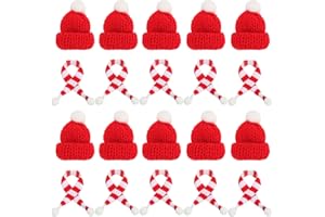 LUISAS 20 Stück Mini-Weihnachtsschal Mini-Weinflaschen-Schal Weihnachts-Weinflaschen-Schal Kleine Tiere Mini-Puppen Jersey-Schal Stoffschals Ausgestopfter Schal Aus Plüsch