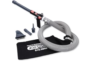 KS Tools Druckluft Saug Blaspistole 515.5090 145mm I Ausblaspistole mit 145mm Düse - 1/4" NPT I Luftdruckpistole inkl. verstärktem Stoff-Staubauffangbeutel
