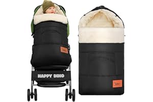 EAQ Kinderwagen Fußsack Winter, Fußsack für Kinderwagen Buggy,Baby Fußsack Schlafsack,Babyfußsack für Babyschale, passend für alle Kinderwagen (Schwarz)