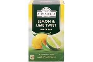 Ahmad Tea Lemon and Lime Twist Thé Noir, Citron, Boite de 20 Sachets, 40 g