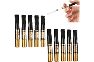 Mizznee 10 Pcs Reusable Cigarette Holders Portable Tobacco Filters Reduce Tar and Smoke, Cleaning Filter Tips for Smoking Accessories, Tar Reducing Mouthpieces, فلتر سجائر (Black)