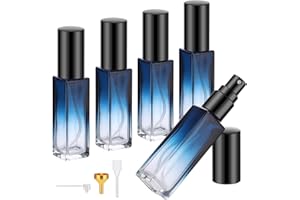Segus Perfume Atomiser, 5 Pcs 10ml Travel Perfume Bottle, Glass Spray Bottle for Perfume, Empty Perfume Dispenser, Aftershave Travel Bottle, for Women Men (Gradient Blue)