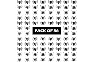 AKH® 36 Spooky Black Halloween Spiders | Realistic Plastic Spiders | Halloween Decorations