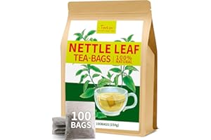 TeeLux Nettle Leaf Tea Bags 100 Count, Stinging Nettle Tea, Pure Natural Nettle Leaf Herbal Tea, Caffeine Free, Biodegradable Tea Bags