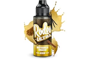 100ml Rich Vanilla Tobacco Rodeo Ultra E Liquid Premium 70/30 Vape Juice Sub Ohm E Cig 0mg Flavoured eJuice E Cigarette No Nicotine Short Fill (Rodeo E Liquid)