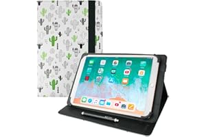 Emartbuy Universal 10-11.5 Inch Cactus Multi Angle Folio Wallet Case Cover With Card Slots and Stylus Pen Compatible With Selected Devices Listed Below
