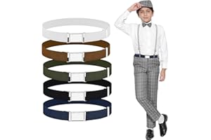 Ziyonix 5 Pezzi Cintura Elastica Bambini con Fibbia, Cintura Regolabile per Ragazzi Ragazze, Cintura Elastica Elasticizzata per Bambini Jeans Pantaloncini Pantaloni Vestito