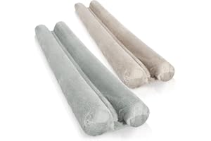 COM-FOUR® 2x ogranicznik przeciagów do drzwi - dolna uszczelka drzwi z mikrofibry - ogranicznik przeciagów z podwójna uszczelka - ochrona przed przeciagami i halasem (02 sztuki - szary/szary)