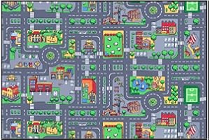 Vgvgaj 80x120 Cm Jouet De Playmat De Route Tapis Circulation Routière Urbaine Velours Tapis De Jeu Ville pour Enfant Carpet Tapis De Jeu Tapis De Jeux Voiture Pliable pour Salon, Salle De Je