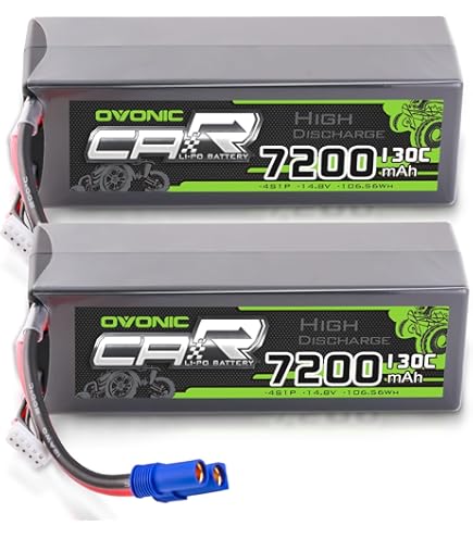 OVONIC 4S 6200mAh 80C Lipo Battery With EC5 Connector - 14.8V For Arrma RC Cars (2-Pack)