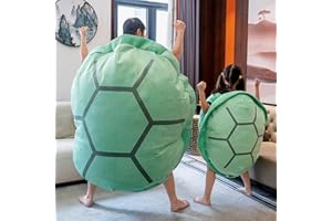 Yelschwa Cuscino indossabile a forma di tartaruga gigante, animale farcito, costume da tartaruga indossabile, regalo per bambini e adulti, festa dei bambini, compleanno (verde, 80 cm)