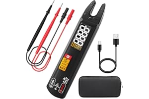 BSIDE U1 Mini Multímetro Digital Pinza Amperimétrica Abierta AC DC Gran LCD a Color Comprobador Automático de Corriente Voltaje Resistencia y Continuidad, Capacimetro Detector de Fase Recargable