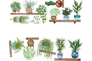 EABDICE Adesivo Murale Pianta Tropicale, Removibile Stickers Murali Foglia Decorazioni DIY, Adesivi Murali Foglie per Decorare Camera da Letto, Soggiorno, Sala da Pranzo