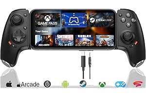 Megadream Mobile Phone Controller für iPhone 17/16/Android USB C Mobile Gaming Controller mit 3,5-mm-Audiobuchse, Remote Player Gamepad für PS5/PS4/Xbox/PC, Cloud-Gaming, Hall-Joysticks/Hall-Trigger