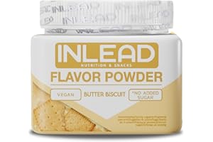 INLEAD - Flavor Powder | Kalorienarmes Geschmackspulver | zum Süßen von Quark & Joghurt | Perfekt zum Backen | Kalorienarm & Zuckerfrei | Flavour Pulver - 50 Portionen - 250g (Butter Biscuit)