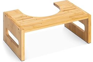 Navaris Supporto Poggiapiedi Bagno WC - Sgabello Toilette in Legno bambù - Scalino Poggia Piedi per Seduta Comoda su Toilet Water - Rialzo Ginocchia