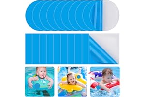 KATELUO 20pcs Patchs de Réparation Auto-Adhésifs en PVC, Kit Reparation Piscine Bleu, Kit Reparation Spa Gonflable, pour Ballons de Plage, Bateau/Piscines/Canoe Gonflable (20)