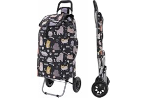 Hoppa 57Ltr Lightweight Shopping Trolley 2024 model, Hard Wearing & Foldaway Push/Pull Cart for Easy Storage With 1 Year Guarantee